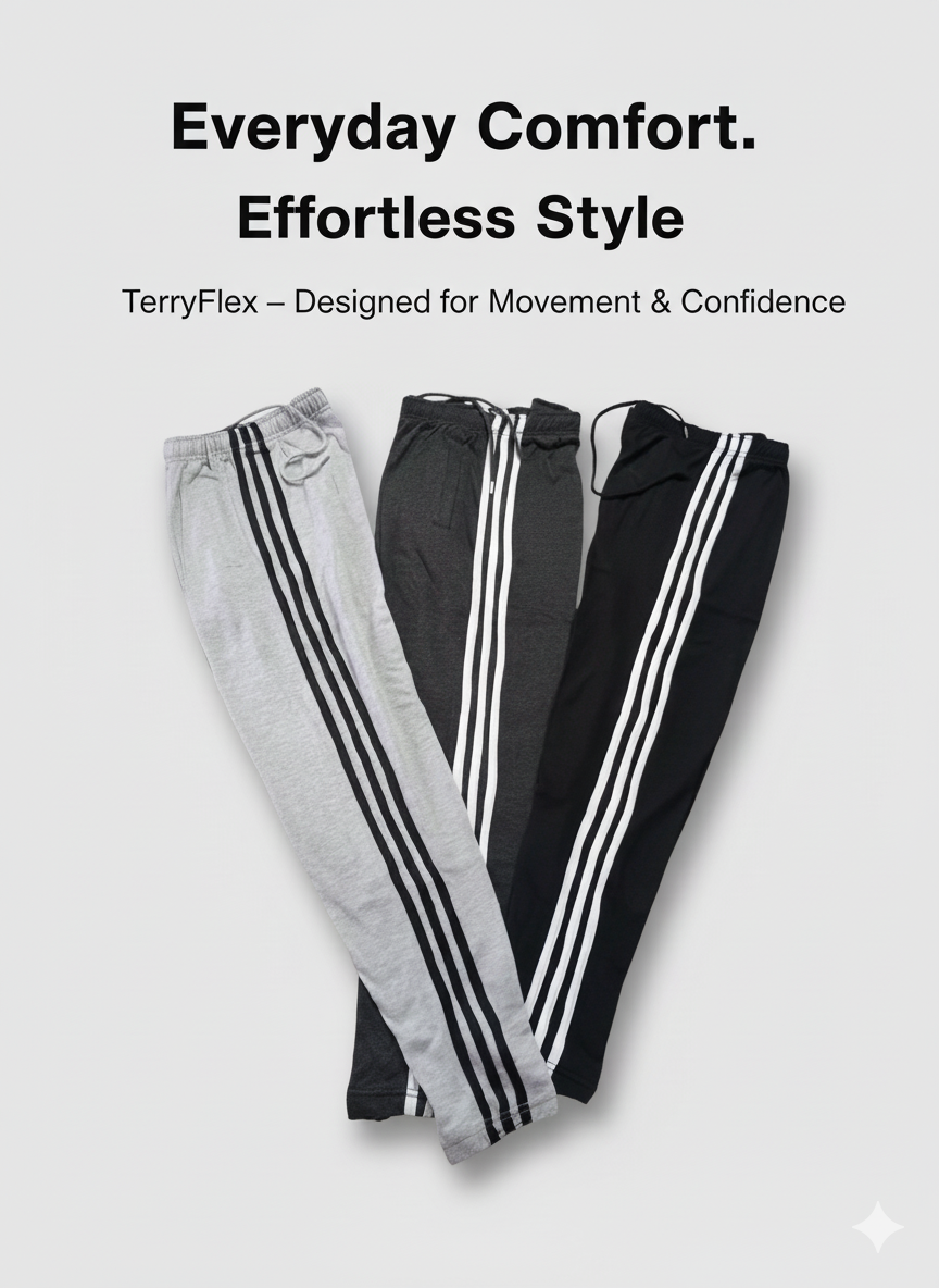 Adidas TerryFlex Premium Stretch Trouser – Everyday Comfort & Style